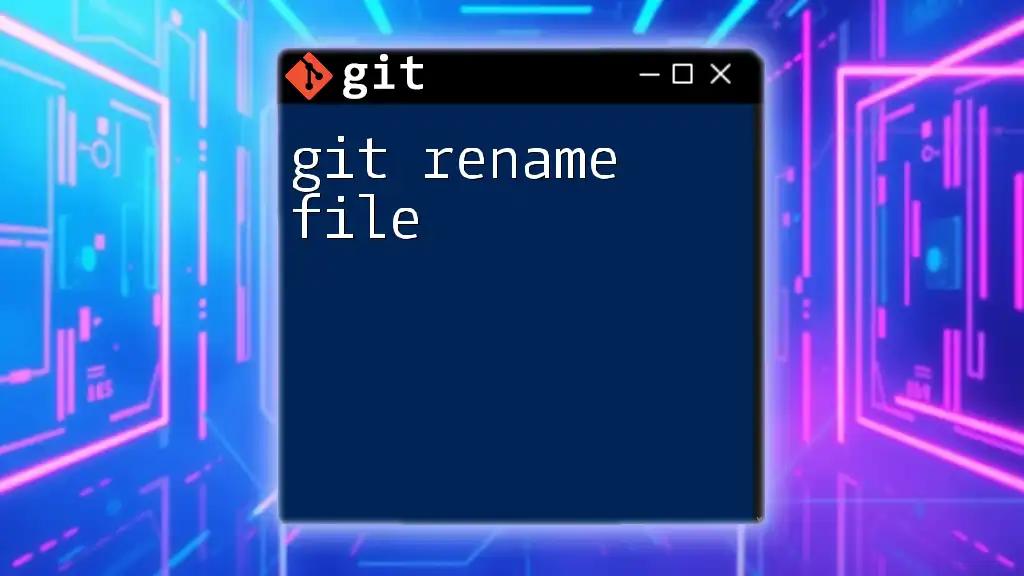 git Rename File: A Quick Guide to Mastering Git Commands