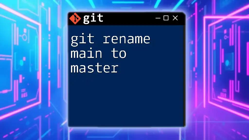 Git Rename Main to Master: A Quick Guide