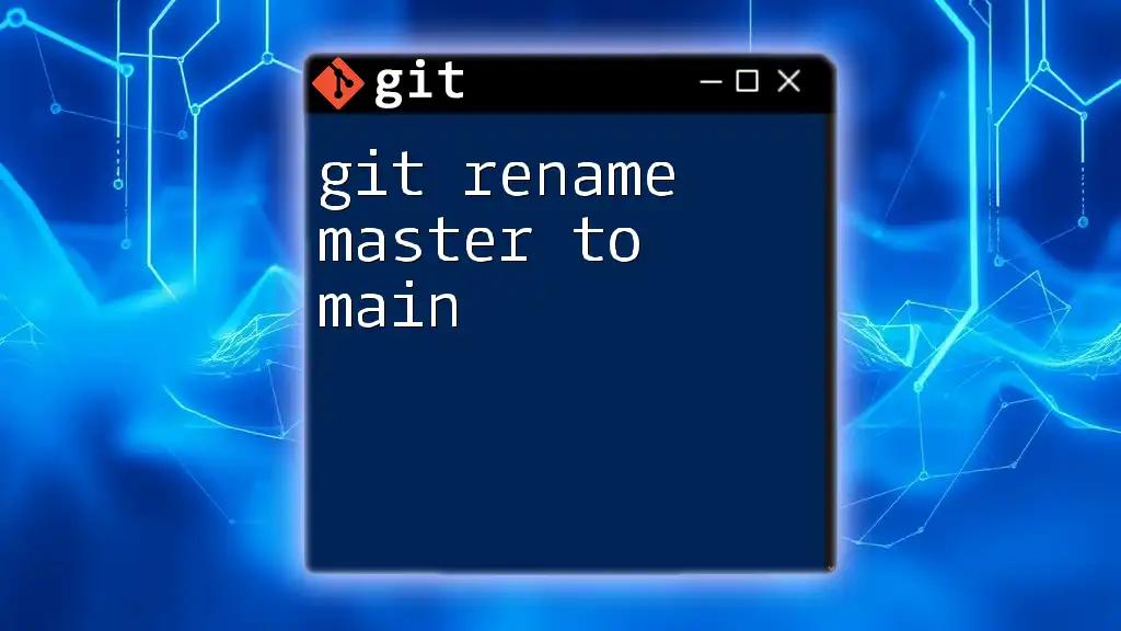 Git Rename Master to Main: A Quick Guide