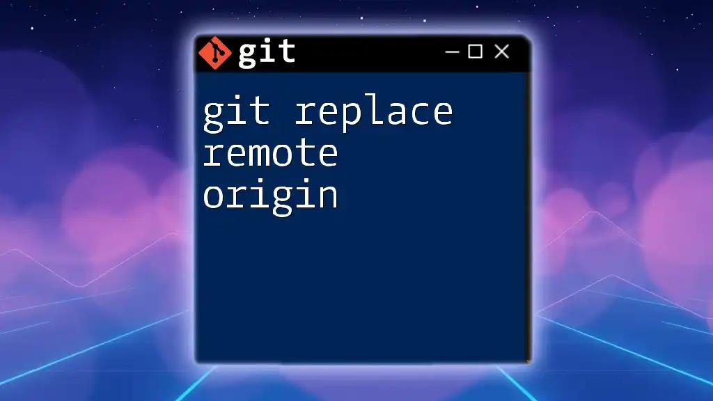 Git Replace Remote Origin: A Quick How-To Guide