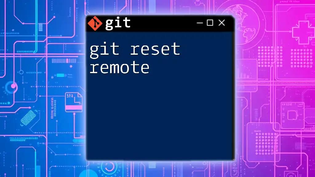 Mastering Git Reset Remote: A Quick Guide