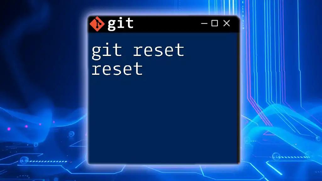 Mastering Git Reset Reset: A Quick Guide