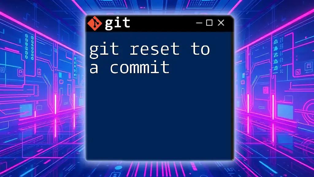 Git Reset to a Commit: A Simple Guide to Rollback