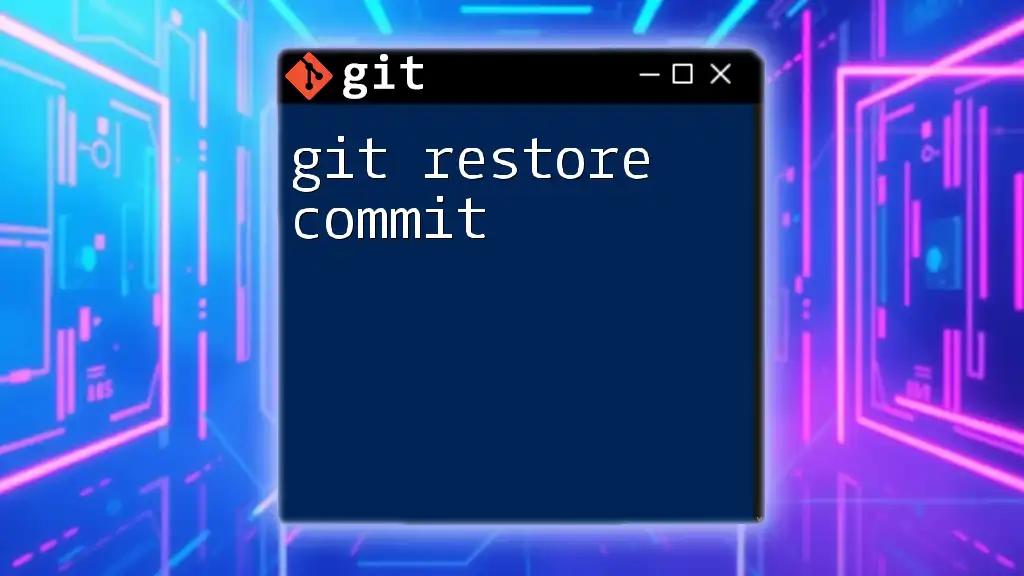 Mastering Git Restore Commit: A Quick Guide