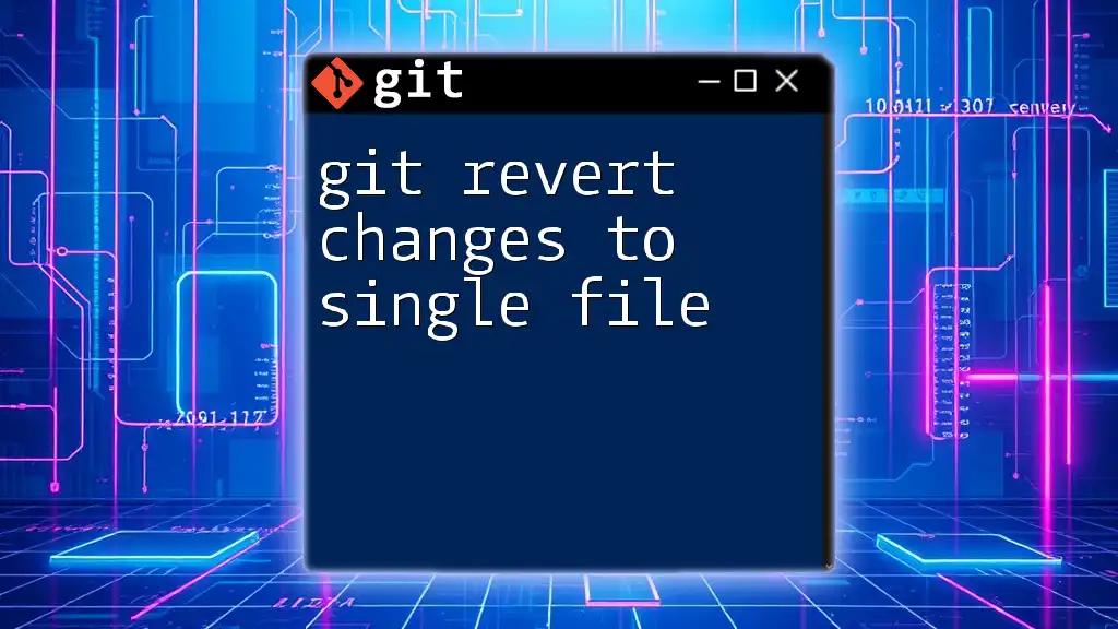 Git Revert Changes to Single File: A Quick Guide