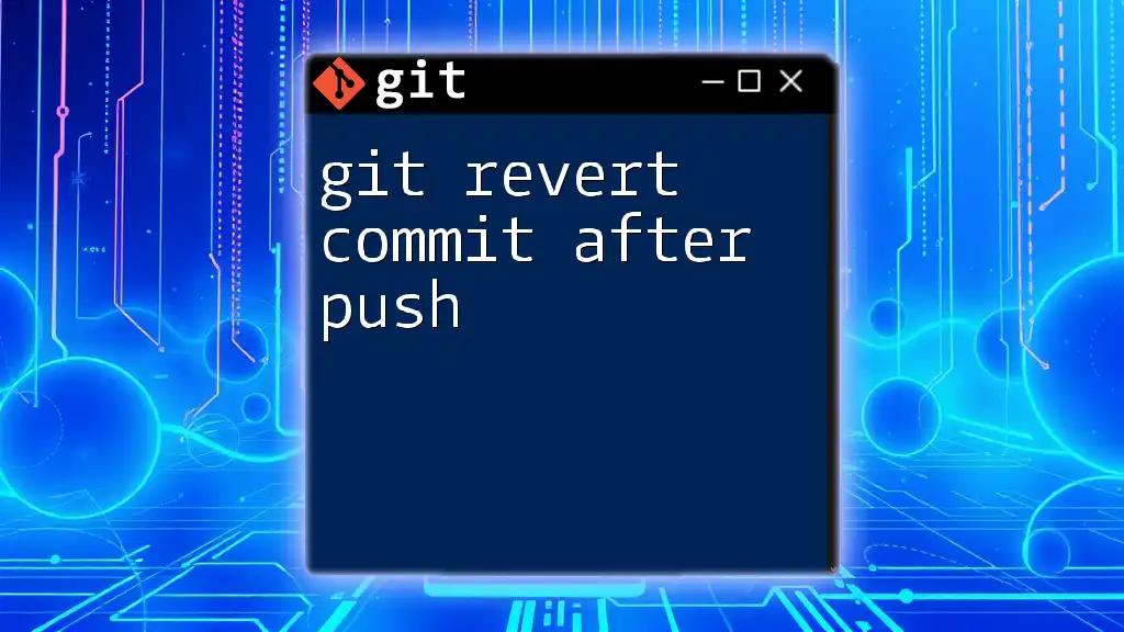 Git Revert Commit After Push: A Quick Guide