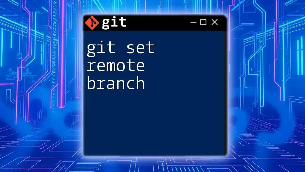 Mastering Git Set Remote Branch in Minutes