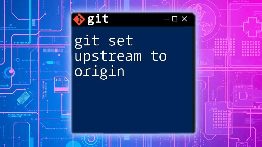 Git Set Upstream to Origin: A Quick How-To Guide