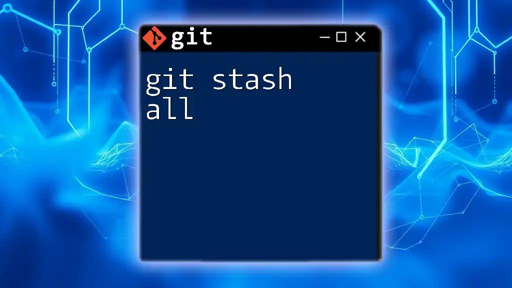 Mastering Git Stash All: Your Quick Command Guide