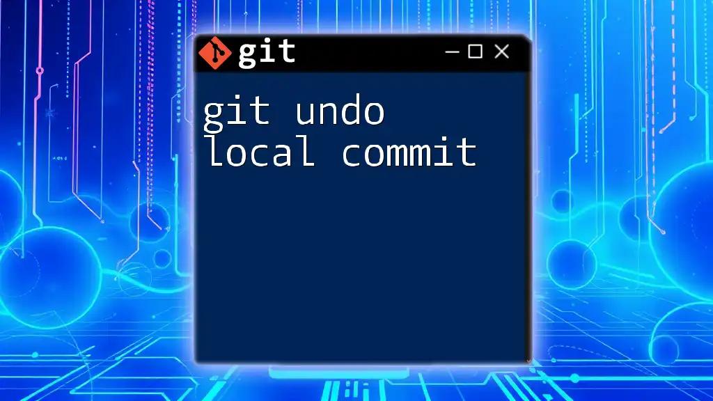 Git Undo Local Commit: Your Quick Guide to Reversal