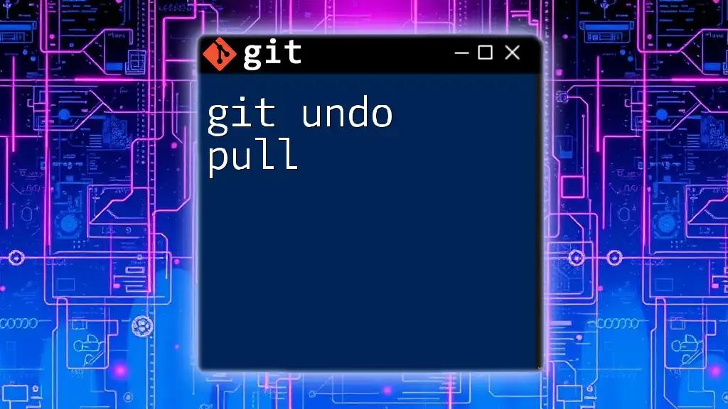 Git Undo Pull: A Quick Guide to Revert Changes