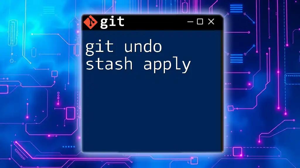 git Undo Stash Apply: A Simple Guide to Reverting Changes