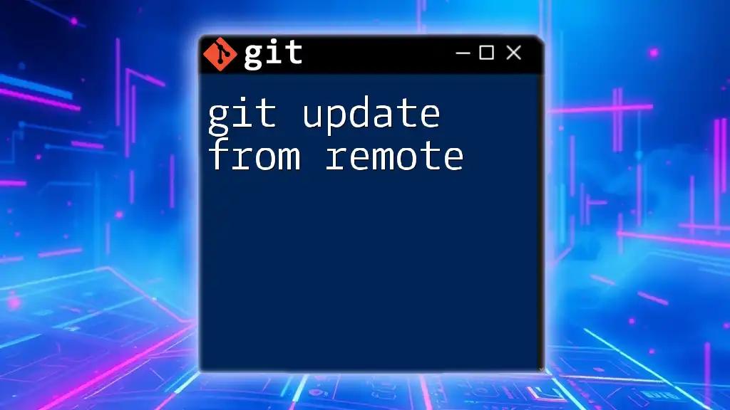 Git Update From Remote: A Quick Guide to Syncing Repositories