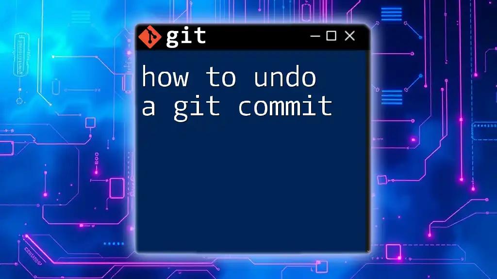 How to Undo a Git Commit with Ease