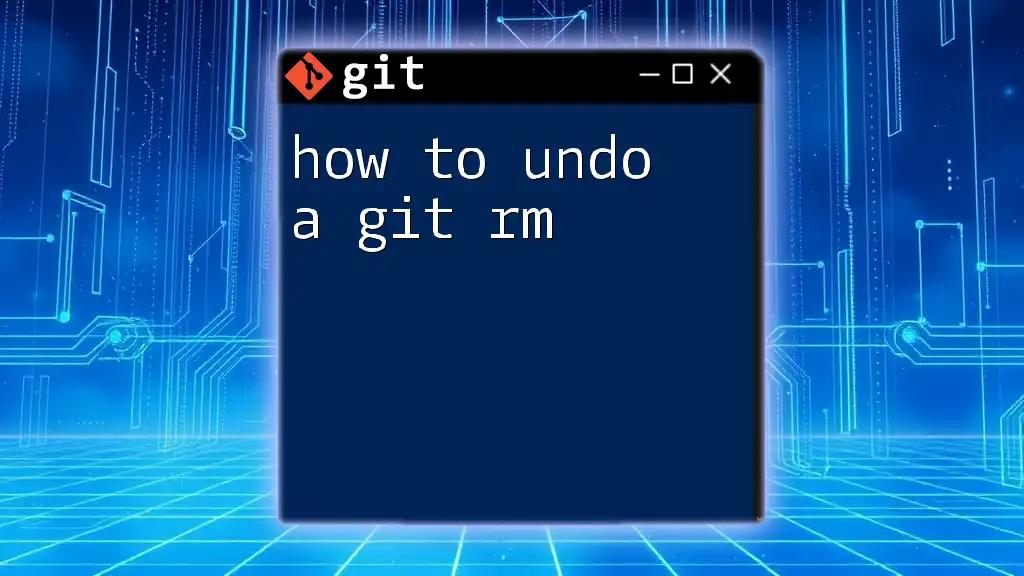 How to Undo a Git Rm Command Efficiently