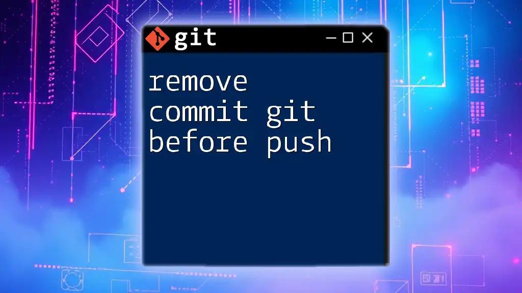 Remove Commit Git Before Push: A Quick Guide