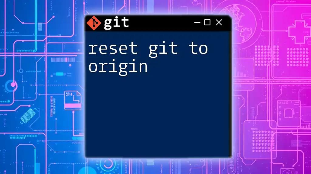 Reset Git to Origin: A Quick Guide