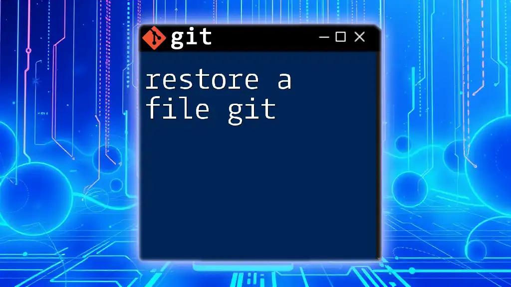 Restore a File in Git: Quick and Easy Guide