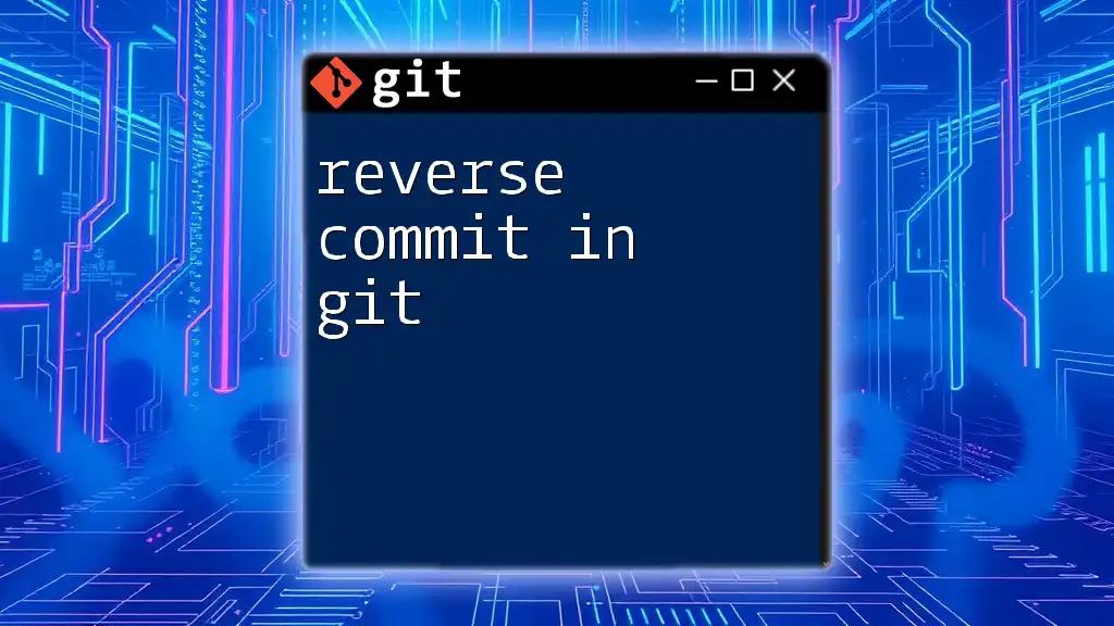 Reverse Commit in Git: A Simple Guide