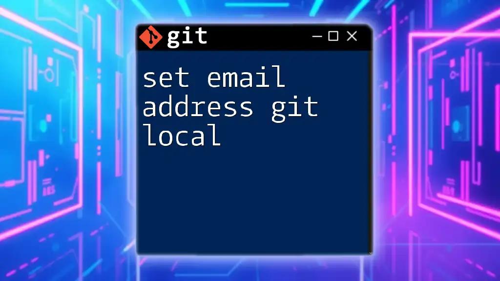 Set Email Address in Git Local: A Quick Guide