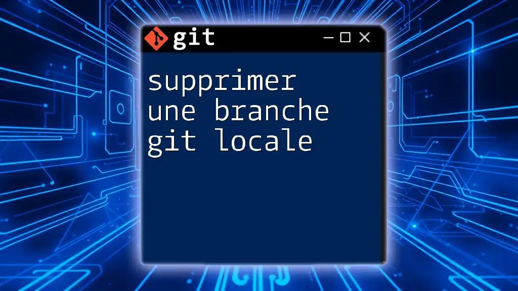 Supprimer Une Branche Git Locale en Un Instant