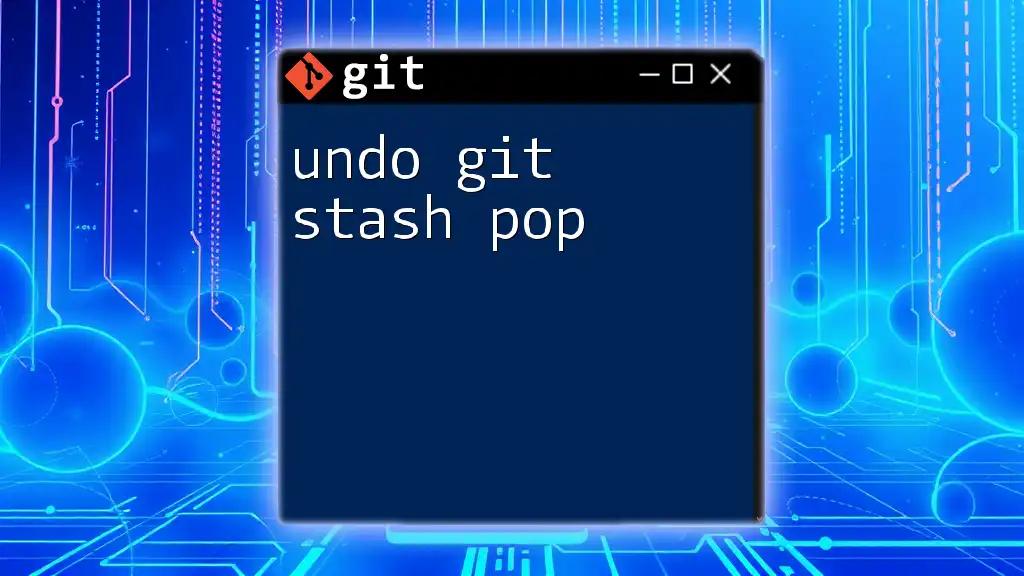 Undo Git Stash Pop: A Quick Guide to Reversing Changes