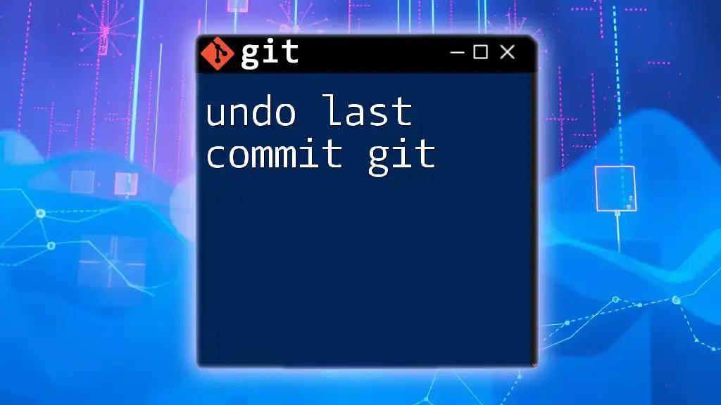 Undo Last Commit Git: A Quick Guide to Reversing Changes