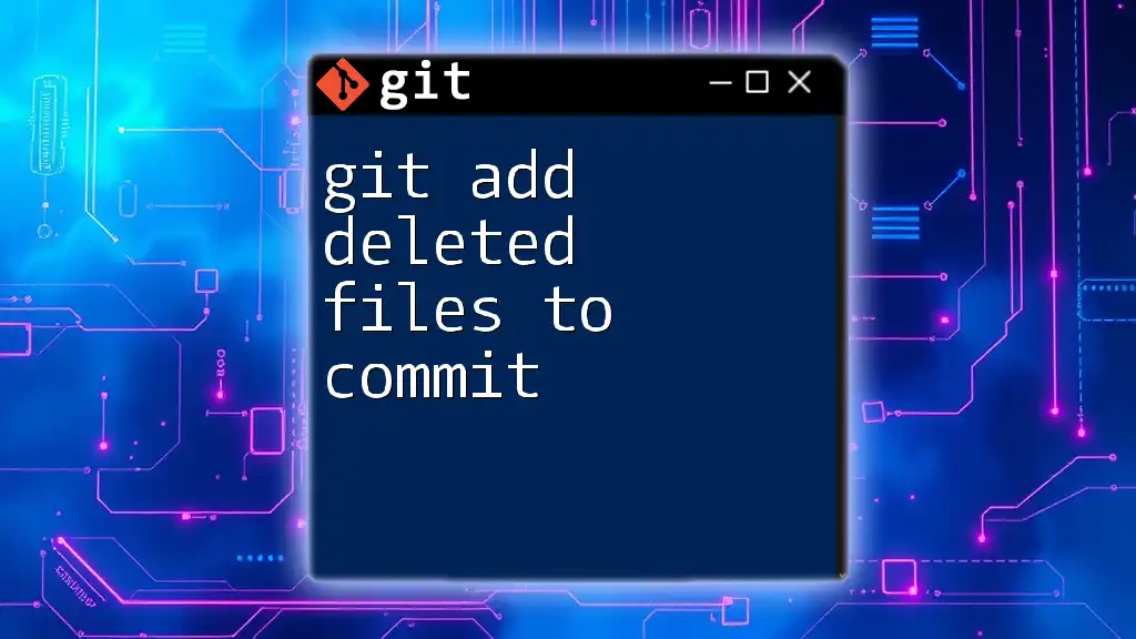 Git Add Deleted Files to Commit: A Quick Guide