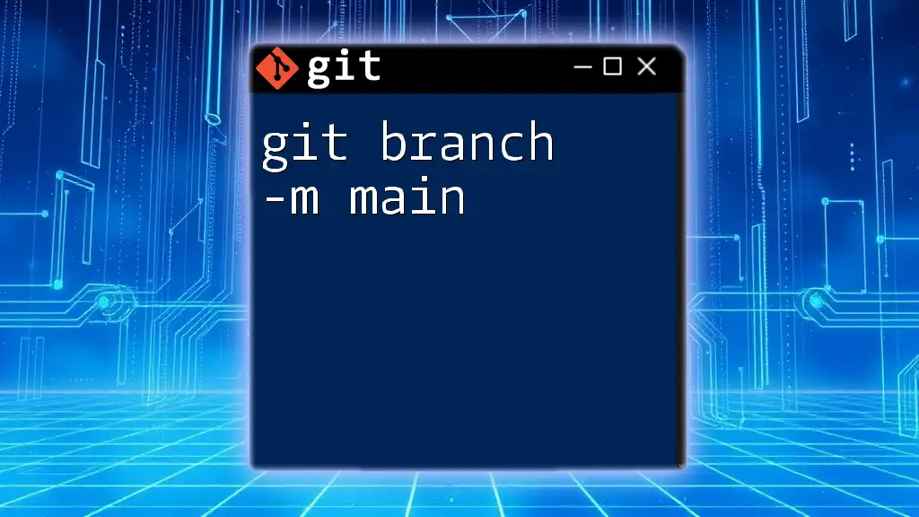 Renaming Your Branch: Git Branch -m Main Explained