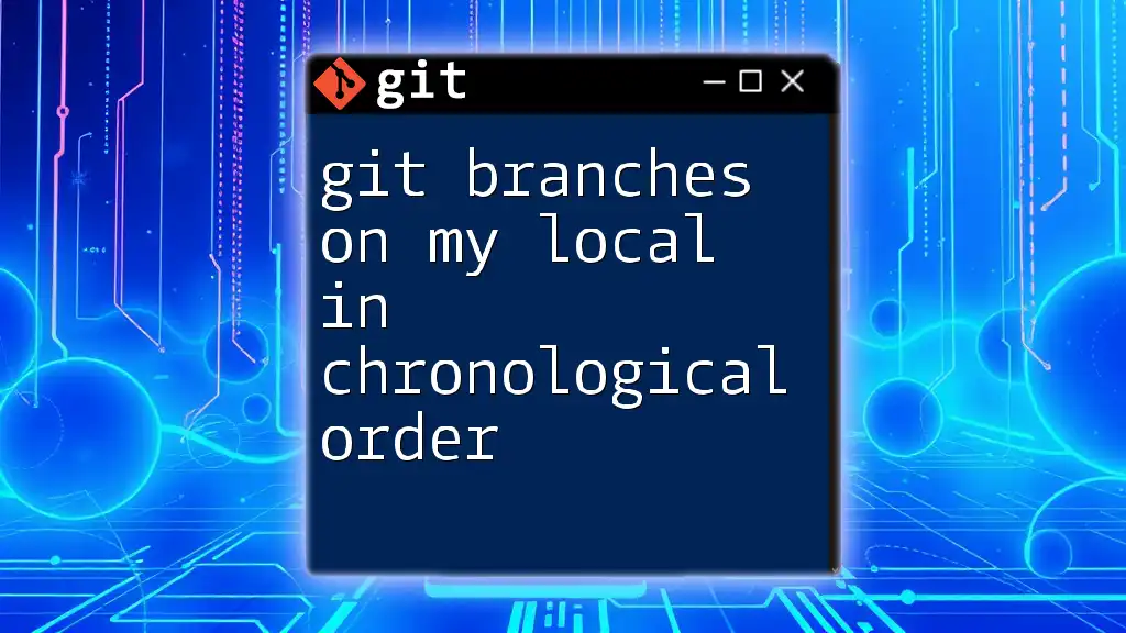 Git Branches on My Local in Chronological Order