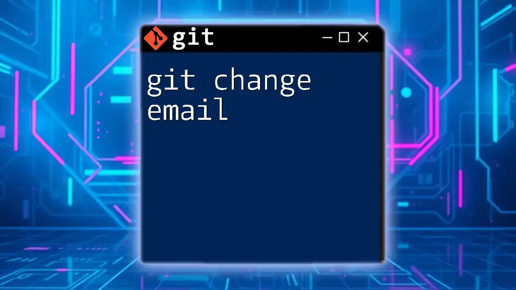 Git Change Email Made Easy: A Quick Guide