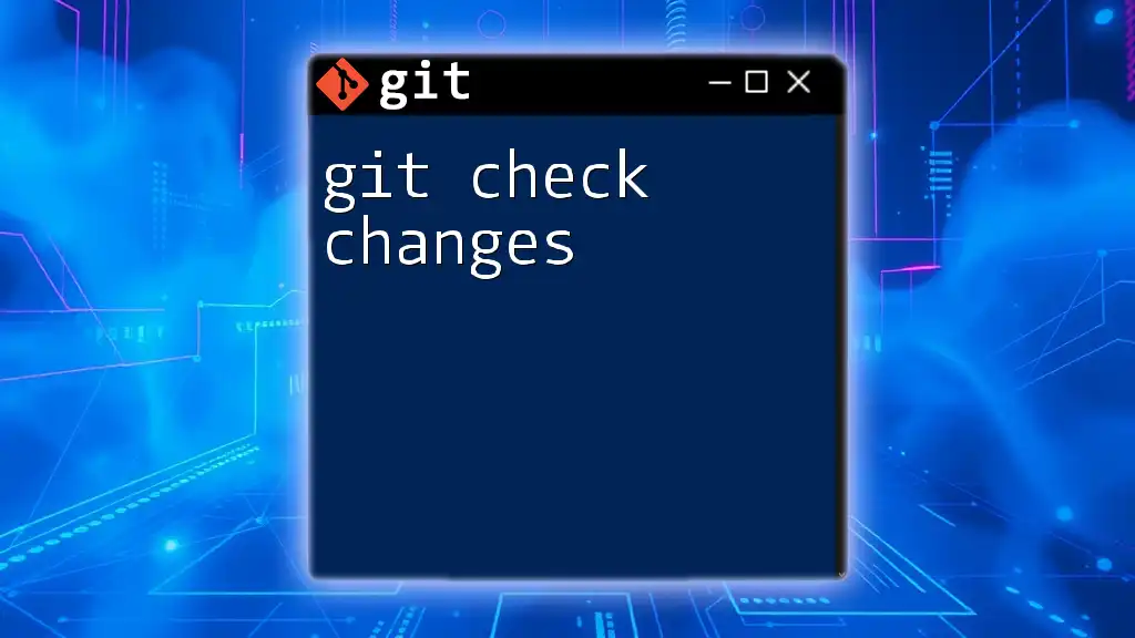 Git Check Changes: A Quick Guide to Tracking Modifications