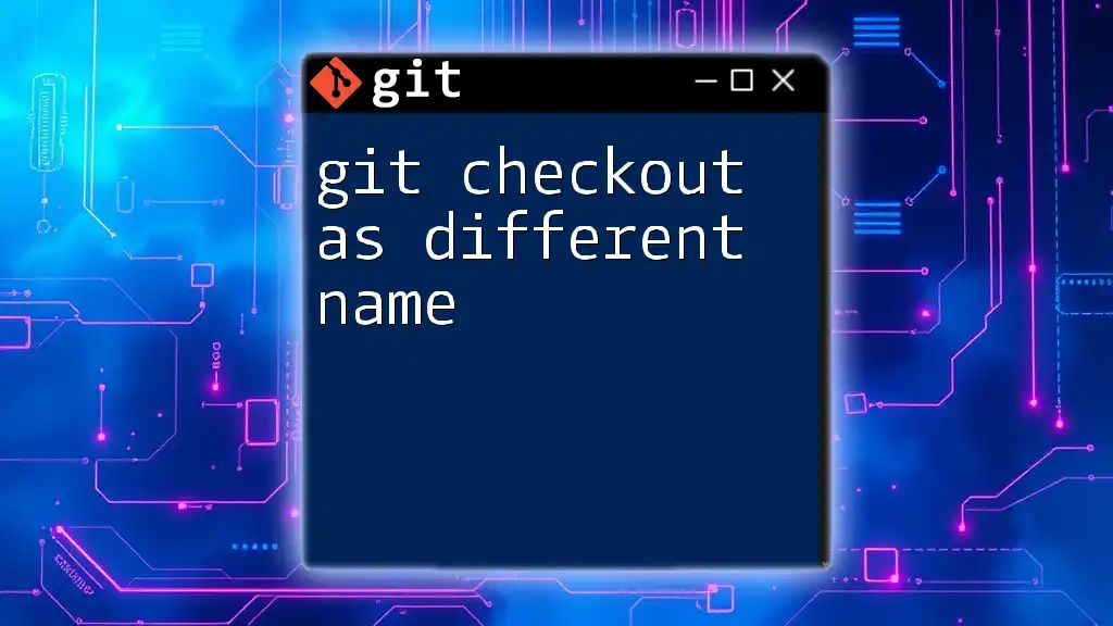 Git Checkout As Different Name: A Quick Guide