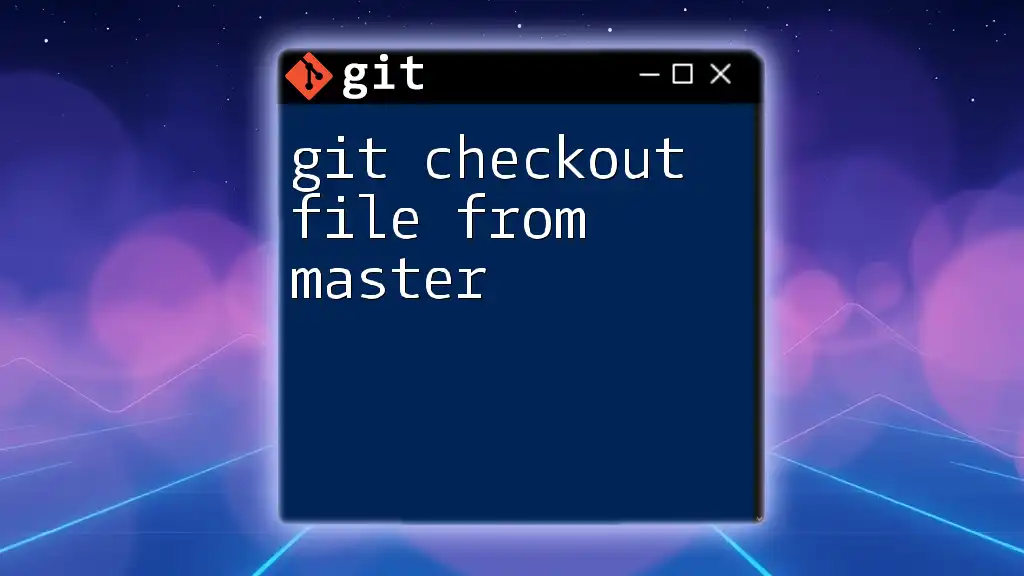 Git Checkout File From Master: A Simple Guide