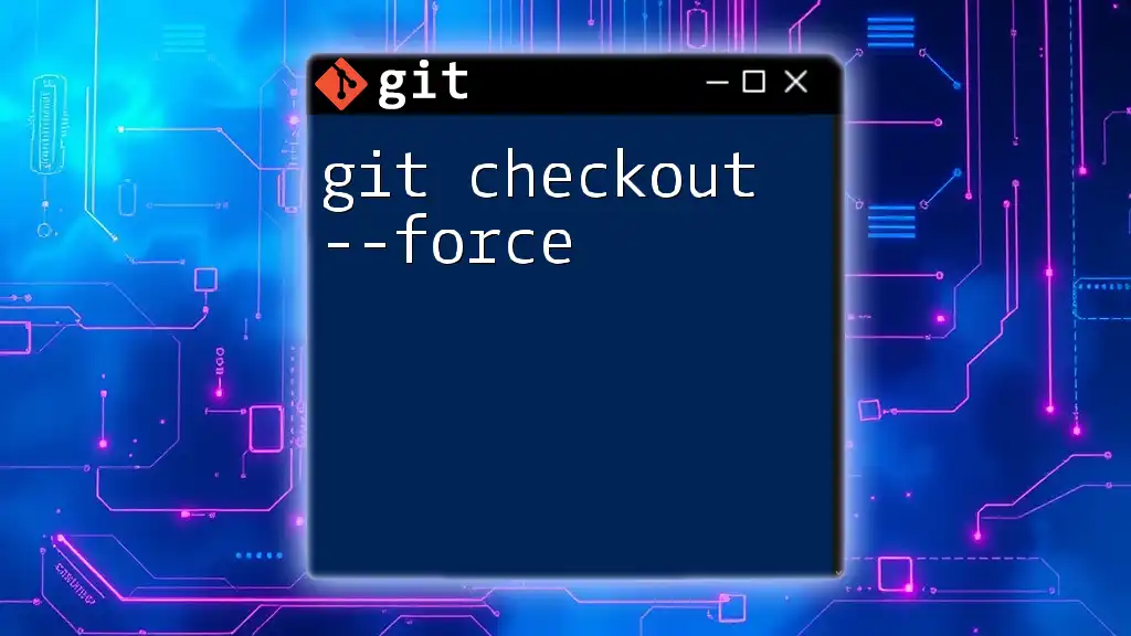 Git Checkout --Force: Mastering the Command with Ease