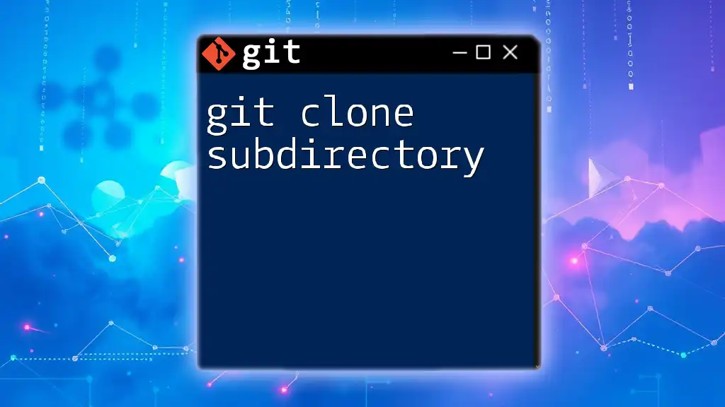 git Clone Subdirectory: Your Quick Guide to Mastery