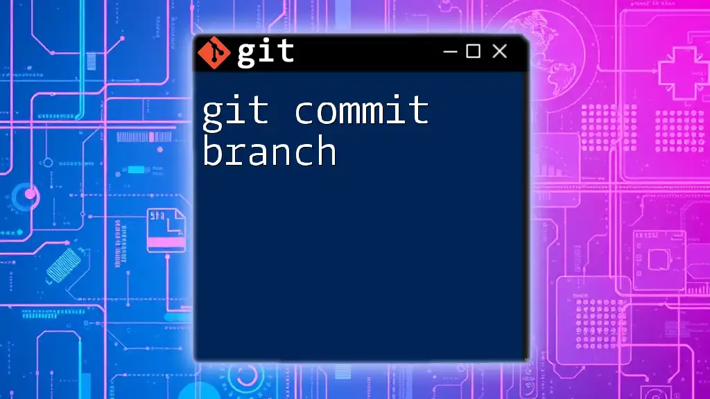 Mastering Git Commit Branch: A Quick Guide