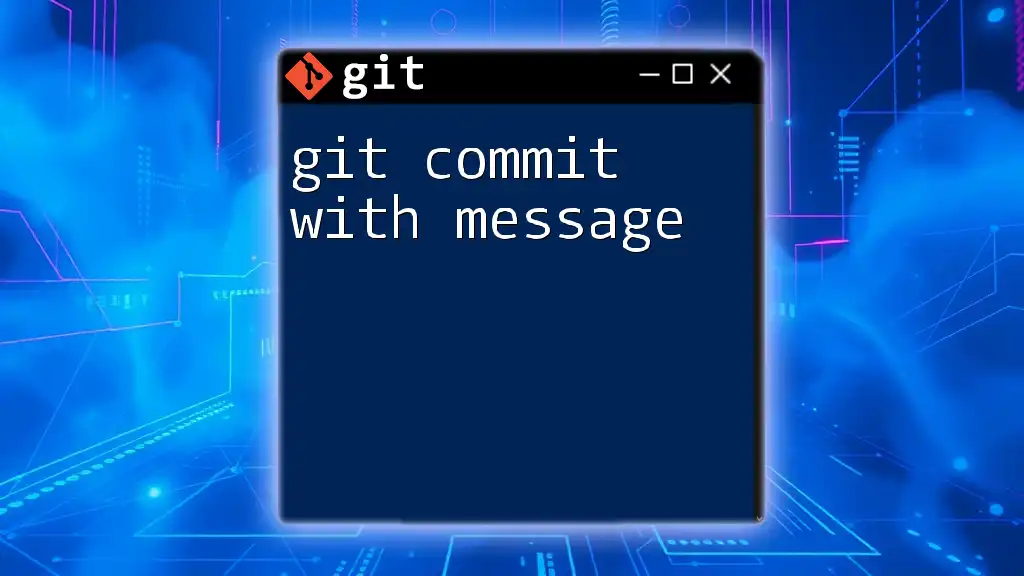 Mastering Git Commit With Message: A Quick Guide