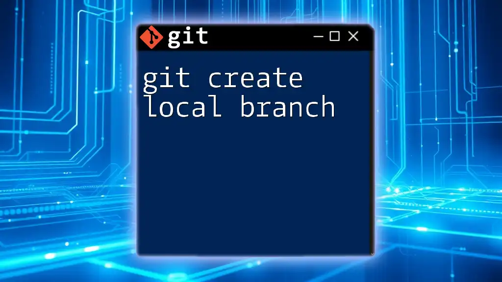 Mastering Git Create Local Branch in Minutes