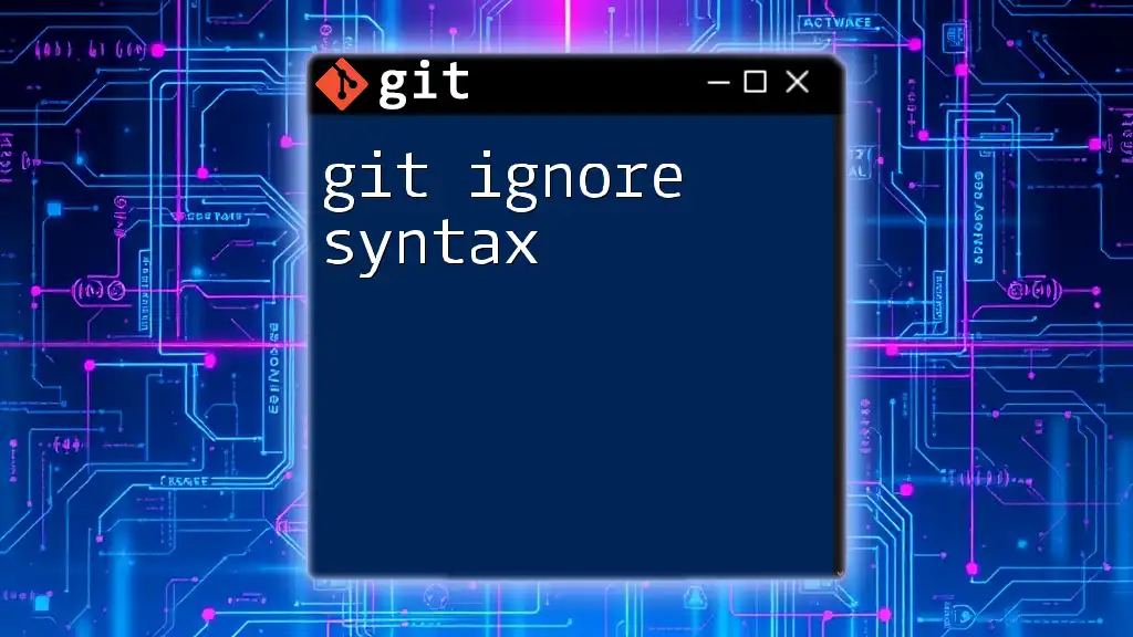 Mastering Git Ignore Syntax: A Quick Guide