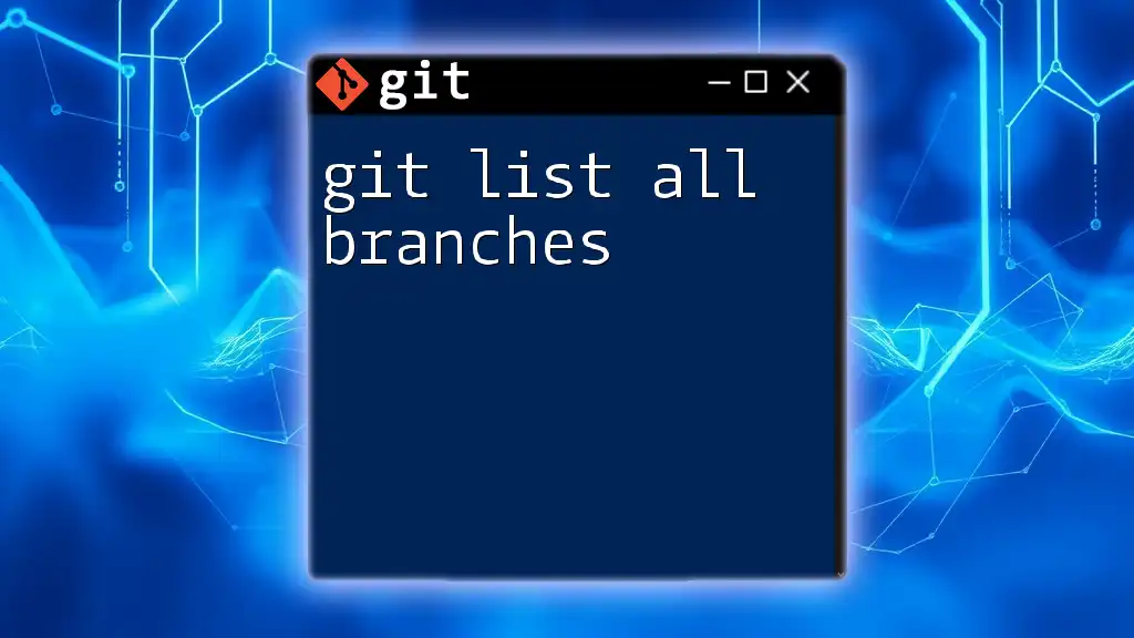 Git List All Branches: Your Quick Reference Guide