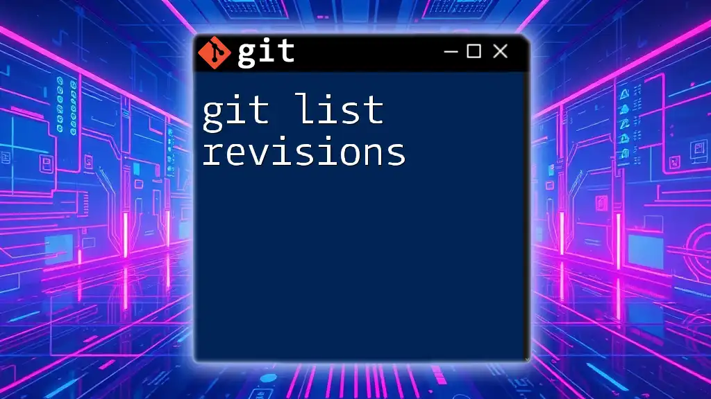 Mastering Git List Revisions: A Quick Guide