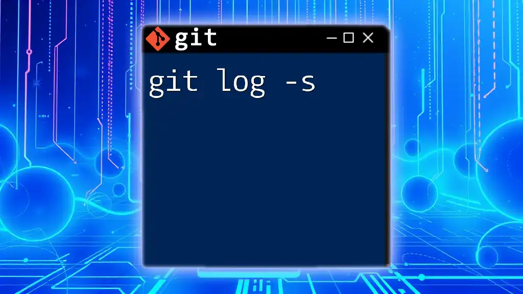 Mastering Git Log -S: The Simplified Command Guide