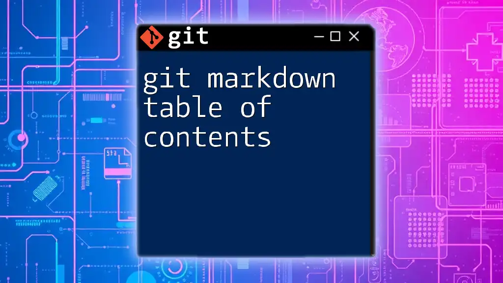 Git Markdown Table of Contents: Create Your Quick Guide