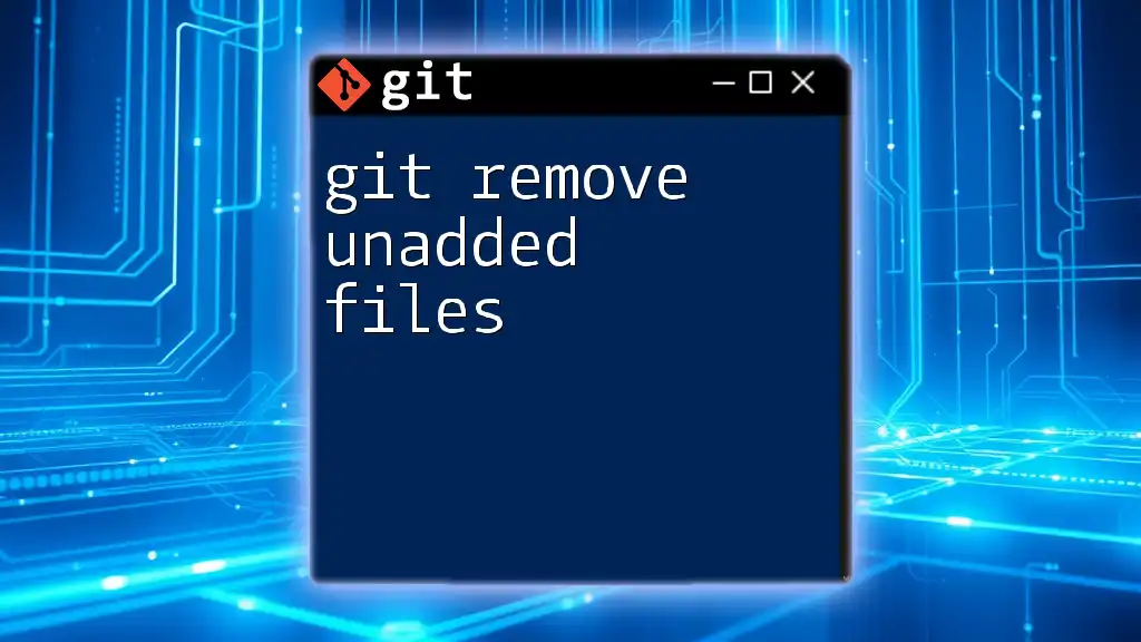 Git Remove Unadded Files: A Quick Guide to Clean Up