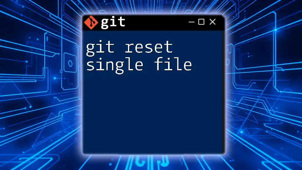 git Reset Single File: A Quick Guide to Mastery