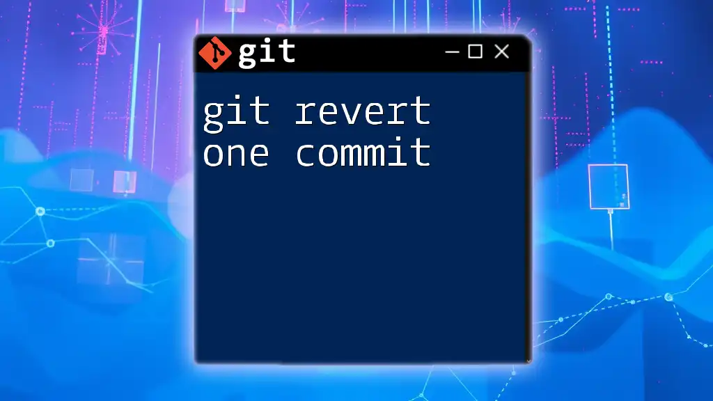 Git Revert One Commit: A Simple Step-by-Step Guide