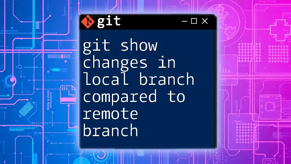 Git Show Changes in Local Branch Compared to Remote Branch