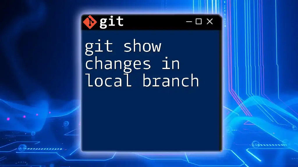 Git Show Changes in Local Branch: A Quick Guide